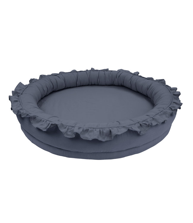 Cotton & Sweets Cotton & Sweet - Linen Junior nest with ruffles - Graphit