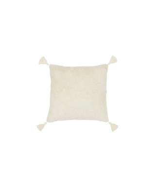 Cotton & Sweets Cotton & Sweets - Sheepskin fringe square pillow Vanilla