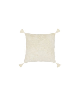 Cotton & Sweets Cotton & Sweets - Sheepskin fringe square pillow - Vanilla