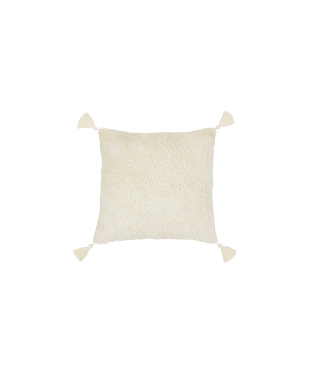 Cotton & Sweets Cotton & Sweets - Sheepskin fringe square pillow - Vanilla
