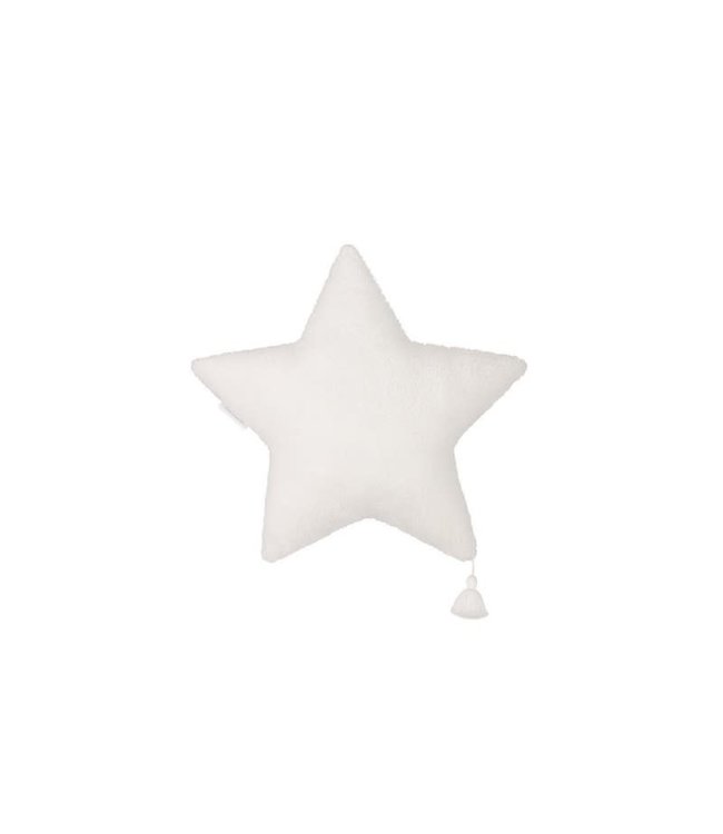 Cotton & Sweets Cotton & Sweets - Boho Mini Sheepskin star pillow - Vanilla