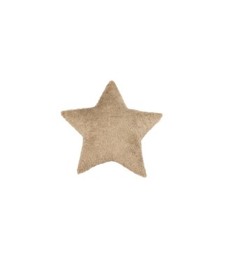 Cotton & Sweets Cotton & Sweets - Boho Mini Sheepskin star pillow - Chocolate
