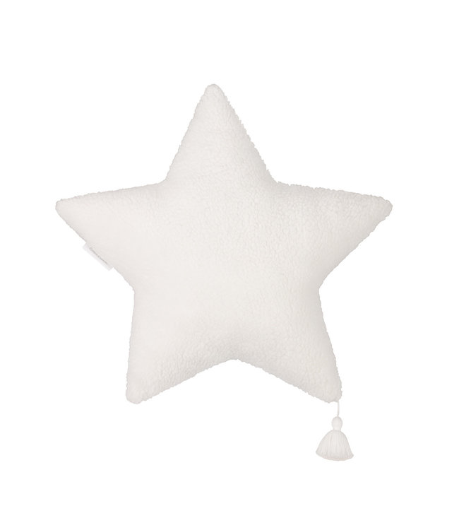 Cotton & Sweets Cotton & Sweets - Boho Sheepskin star pillow - Vanilla
