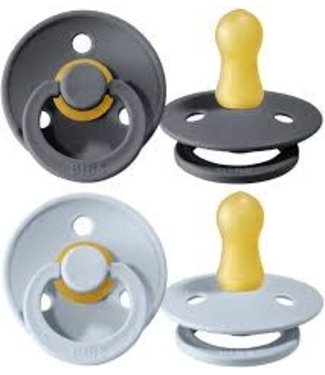 Bibs Bibs - Fopspeen Natuurrubber - Blister Iron / Baby Blue - T2