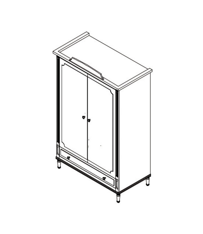 Theophile & Patachou Theophile & Patachou - Kast 2 deuren + 1 lade Louis Wit
