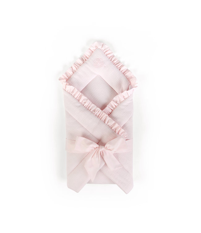 Theophile & Patachou Theophile & Patachou - Doopdeken voetenzak 75x75cm - gewafeld Roze