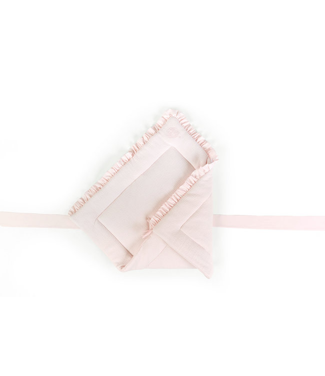 Theophile & Patachou Theophile & Patachou - Doopdeken voetenzak 75x75cm - gewafeld Roze