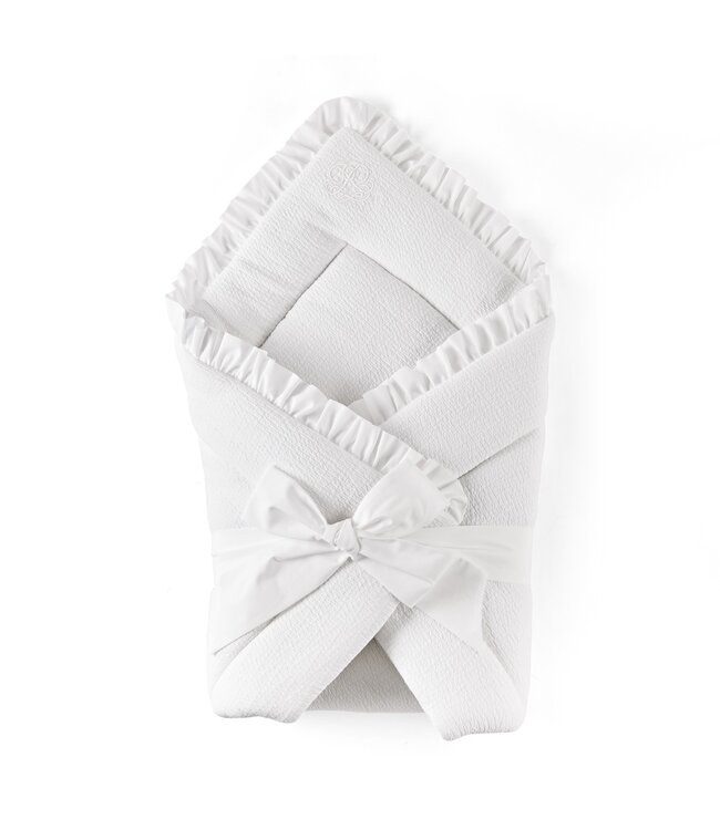 Theophile & Patachou Theophile & Patachou - Doopdeken voetenzak 75x75cm - gewafeld Wit