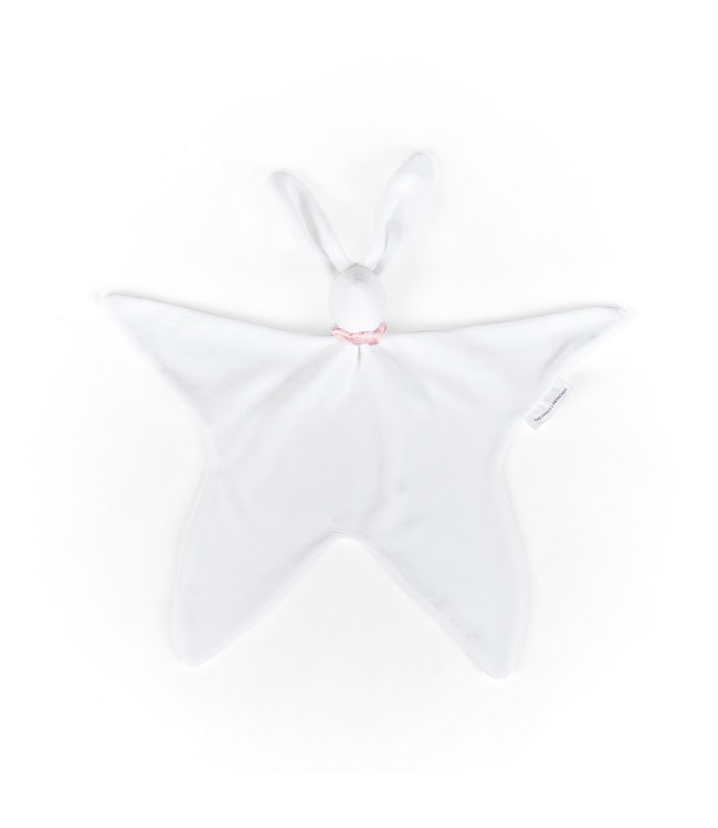 Theophile & Patachou Theophile & Patachou - Knuffeldoekje - fluweel wit/roze