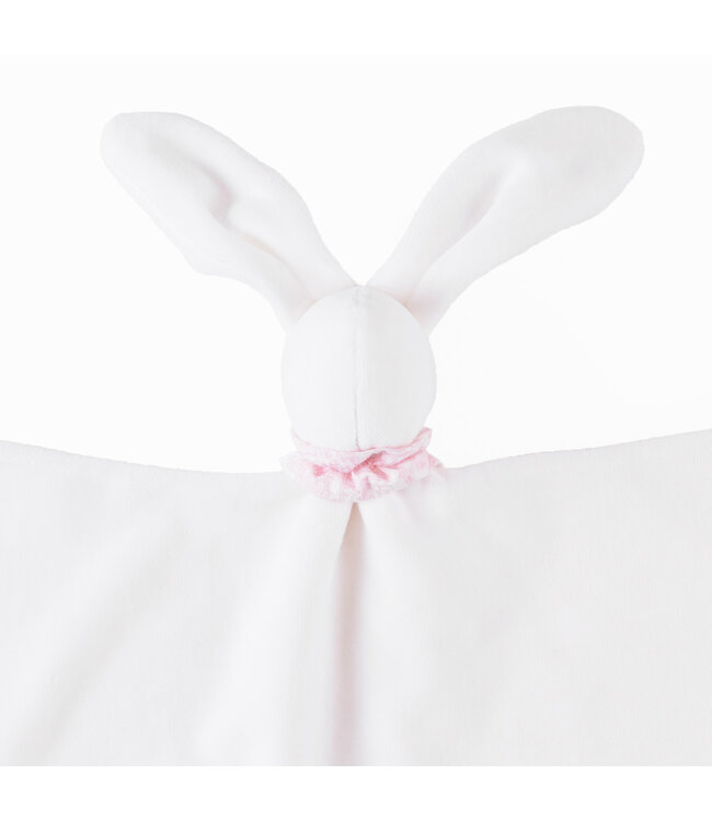 Theophile & Patachou Theophile & Patachou - Knuffeldoekje - fluweel wit/roze