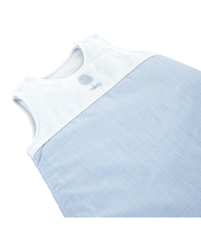 Theophile & Patachou Theophile & Patachou - Slaapzak 70cm - Katoen Lichtblauw/wit