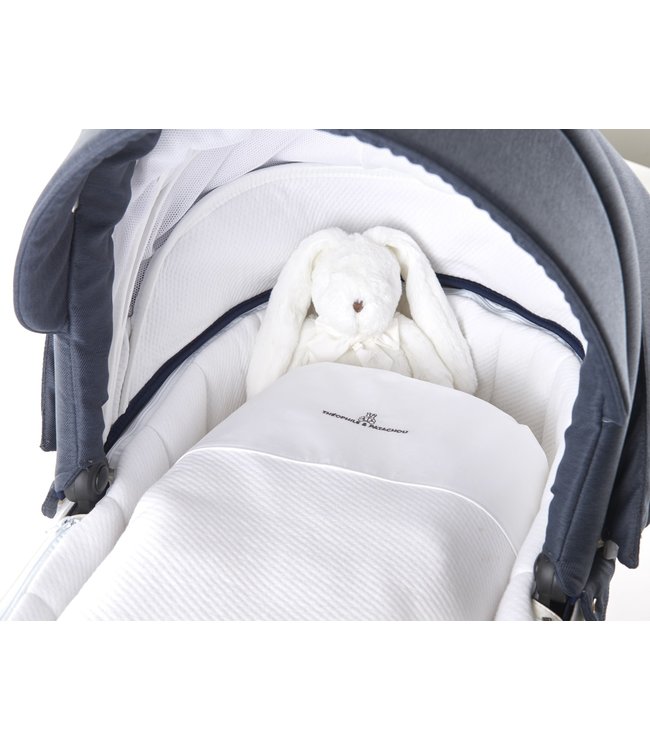 Theophile & Patachou Theophile & Patachou - Donsovertrek kinderwagen 80x80cm + sloop Wit