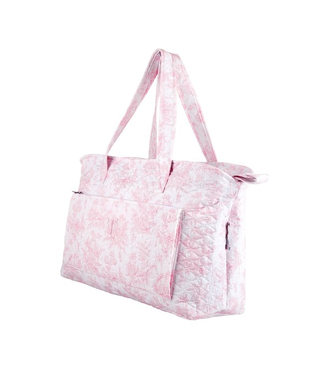 Theophile & Patachou Theophile & Patachou - Verzorgingstas + waskussen - Gewatteerd Roze geprint