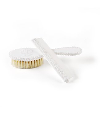 Theophile & Patachou Theophile & Patachou - Borstel en kam geborduurd + zakje Wit
