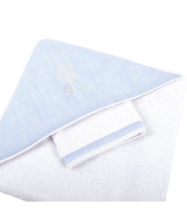 Theophile & Patachou Theophile & Patachou - Kaphanddoek + washandje Lichtblauw