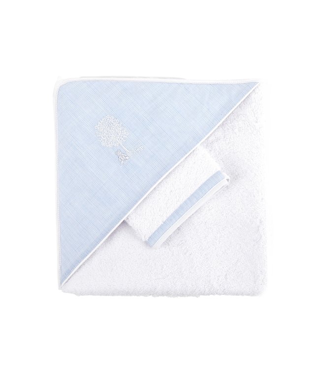 Theophile & Patachou Theophile & Patachou - Kaphanddoek + washandje Lichtblauw