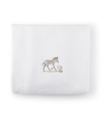 Theophile & Patachou Theophile & Patachou - Doopdeken 100x135cm - Gewafeld Wit/Camel Safari