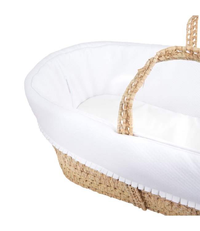 Theophile & Patachou Theophile & Patachou - Rieten reiswieg + Aankleding gewafeld wit
