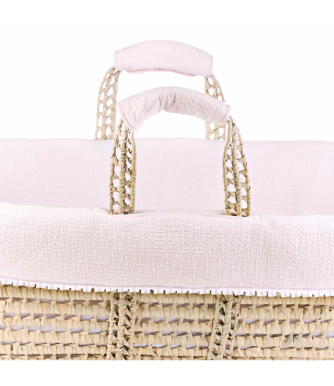 Theophile & Patachou Theophile & Patachou - Rieten reiswieg + Aankleding gewafeld roze