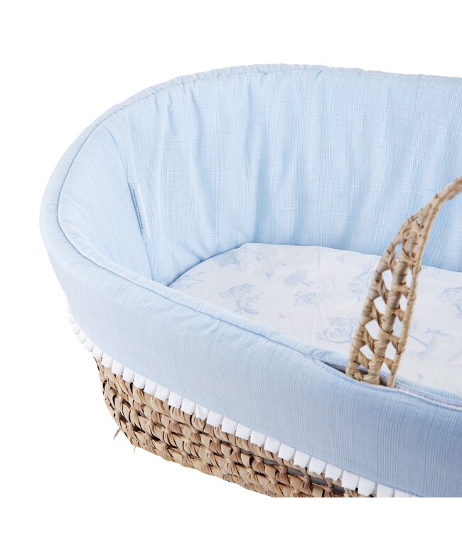Theophile & Patachou Theophile & Patachou - Rieten reiswieg + Aankleding Lichtblauw