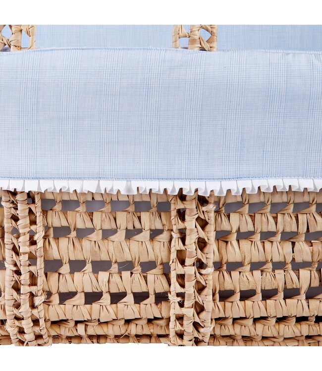 Theophile & Patachou Theophile & Patachou - Rieten reiswieg + Aankleding Lichtblauw