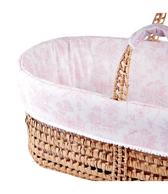 Theophile & Patachou Theophile & Patachou - Rieten reiswieg + Aankleding Roze geprint