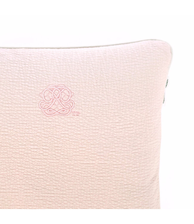 Theophile & Patachou Theophile & Patachou - Kussen geborduurd -gewafeld Roze