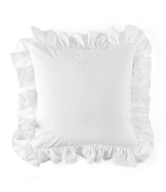 Theophile & Patachou Theophile & Patachou - Kussen volant + borduurwerk - Popeline Wit