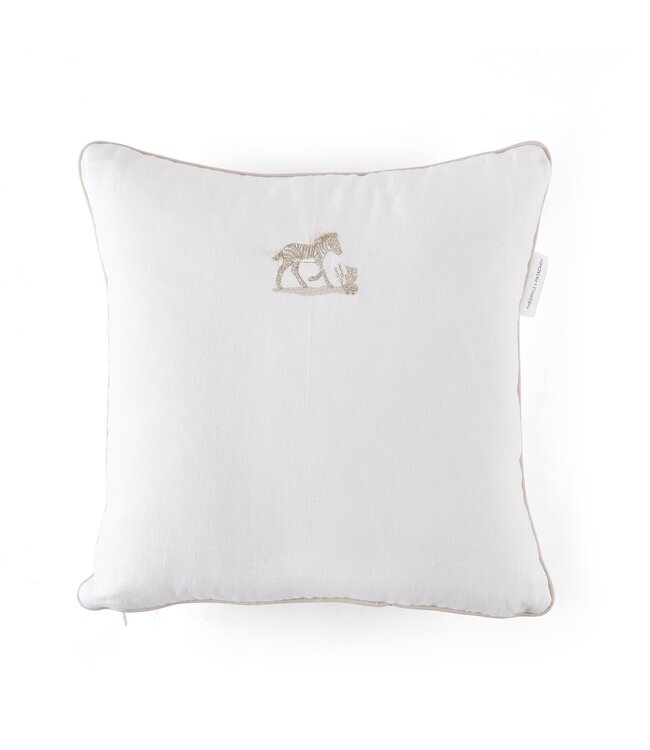 Theophile & Patachou Theophile & Patachou - Kussen geborduurd Wit