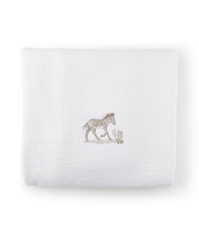 Theophile & Patachou Theophile & Patachou - Doopdeken 65x80cm - Gewafeld Wit/Camel Safari