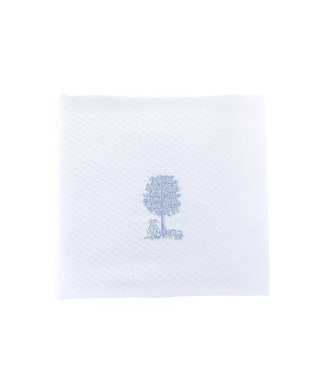 Theophile & Patachou Theophile & Patachou - Doopdeken 65x80cm - Jersey Wit/lichtblauw