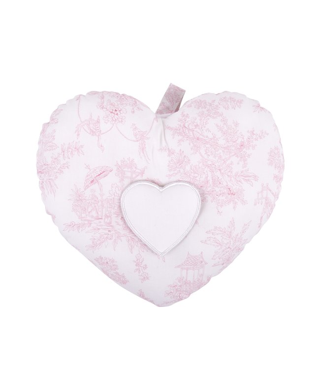 Theophile & Patachou Theophile & Patachou - Muziekkussen ''hart'' Roze geprint