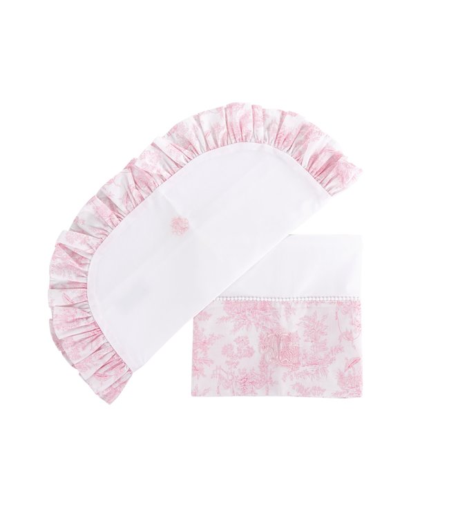 Theophile & Patachou Theophile & Patachou - Wieglaken + sloop Roze geprint