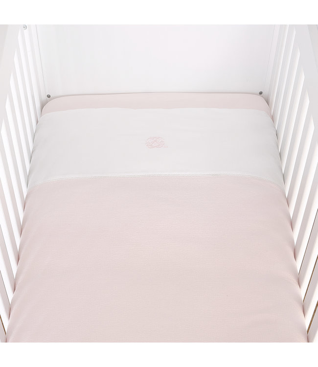 Theophile & Patachou Theophile & Patachou - Donsovertrek bed 100x135cm  + sloop - Gewafeld Roze