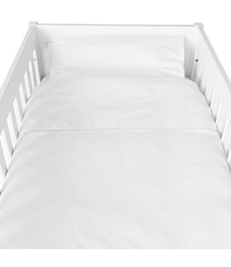 Theophile & Patachou Theophile & Patachou - Donsovertrek bed 100x135cm  + sloop - Gewafeld Wit