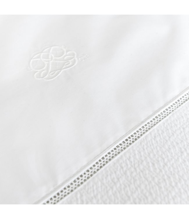 Theophile & Patachou Theophile & Patachou - Donsovertrek bed 100x135cm  + sloop - Gewafeld Wit