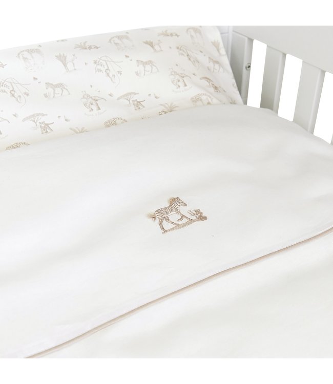 Theophile & Patachou Theophile & Patachou - Donsovertrek bed 100x135cm  + sloop - wit linnen Wit