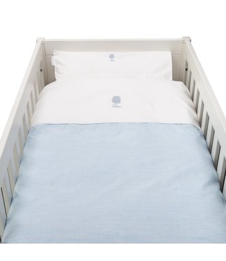 Theophile & Patachou Theophile & Patachou - Donsovertrek bed 100x135cm  + sloop Lichtblauw