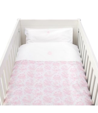 Theophile & Patachou Theophile & Patachou - Donsovertrek bed 100x135cm  + sloop Roze geprint