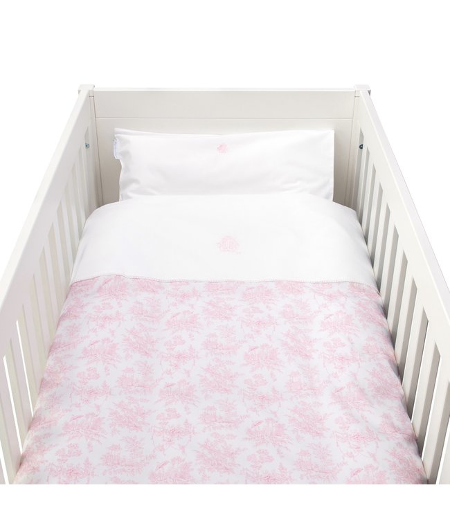 Theophile & Patachou Theophile & Patachou - Donsovertrek bed 100x135cm  + sloop Roze geprint