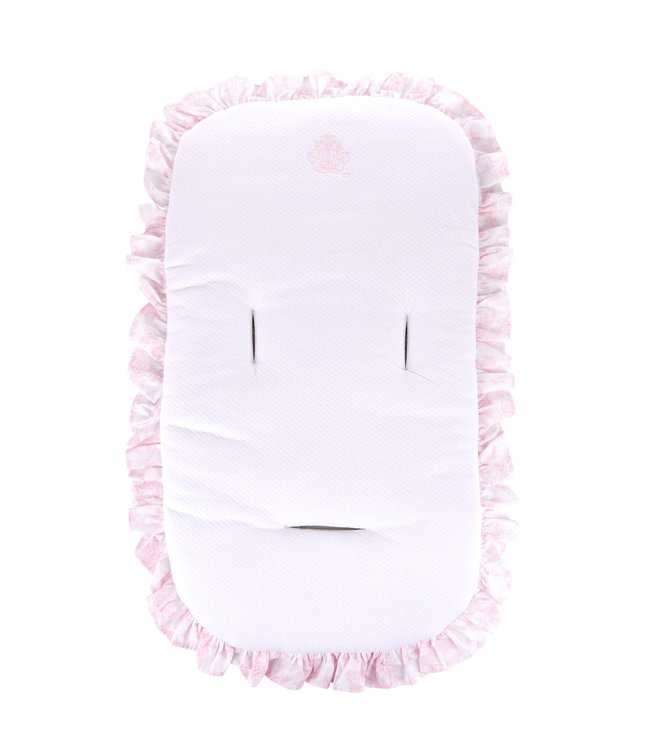 Theophile & Patachou Theophile & Patachou - Relaxhoes + volant - Gewafeld wit/roze