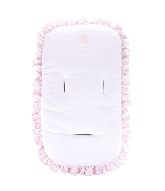 Theophile & Patachou Theophile & Patachou - Relaxhoes + volant - Gewafeld wit/roze