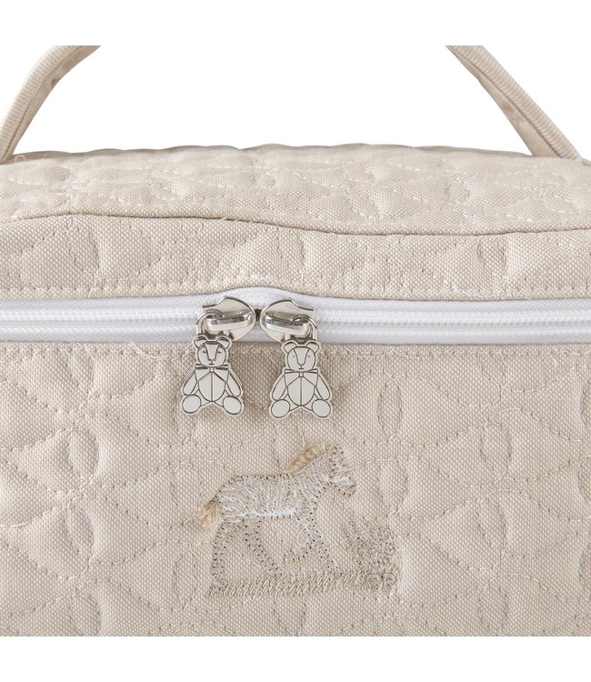 Theophile & Patachou Theophile & Patachou - Toilettas met 1 handvat - Gewatteerd Camel Safari