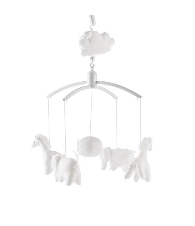 Theophile & Patachou Theophile & Patachou - Muziekmobiel ''olifanten en giraffen'' Wit