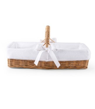 Theophile & Patachou Theophile & Patachou - Rieten verzorgingsmand met handvat + Bekleding gewafeld Wit