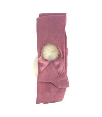 Meia Pata Meia Pata - Kousenbroek Oud Roze Strik Met Pompom