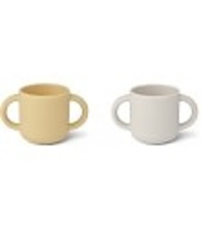 Liewood Liewood - Gene Silicone Cup - 2pack - Cat Jojoba/Sea Shell Mix