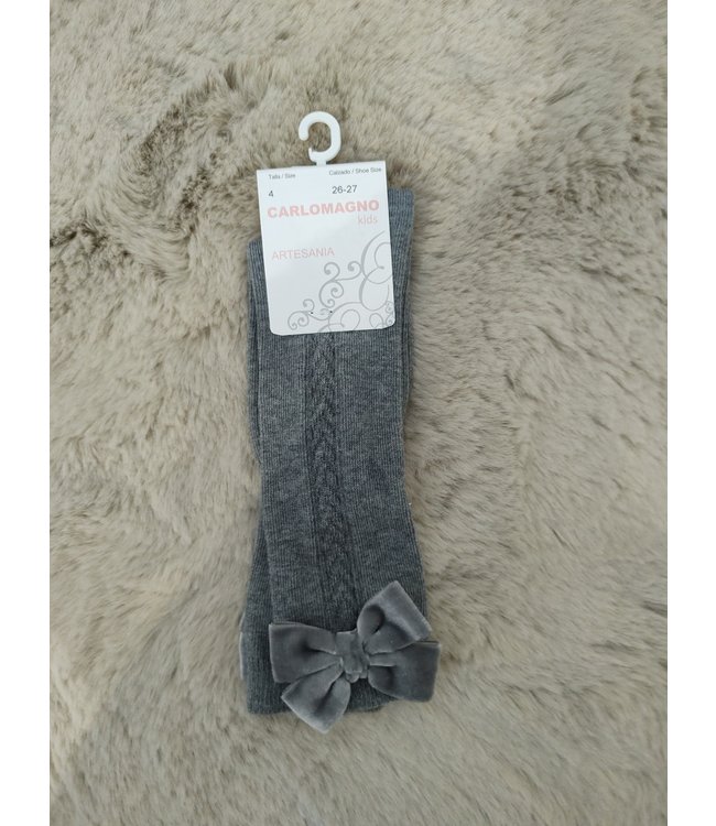 Carlomagno Carlomagno - Knieukous Grijs Met Velvet Strik