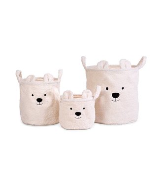 Childhome Childhome - TEDDY BASKET OFF WHITE SET OF 3 (20/30/40)