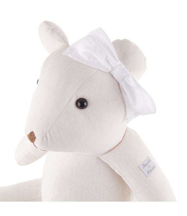 Theophile & Patachou Theophile & Patachou - Beer Patachou strik oor wit - Katoen Zand